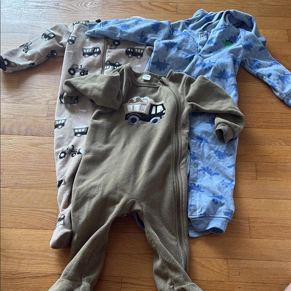Brown and Blue Kids One Piece fleece PJ’s